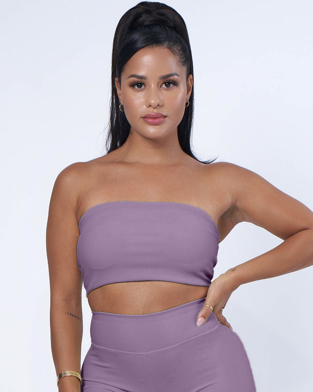 Luxe Ribbed Bandeau | MAUVE