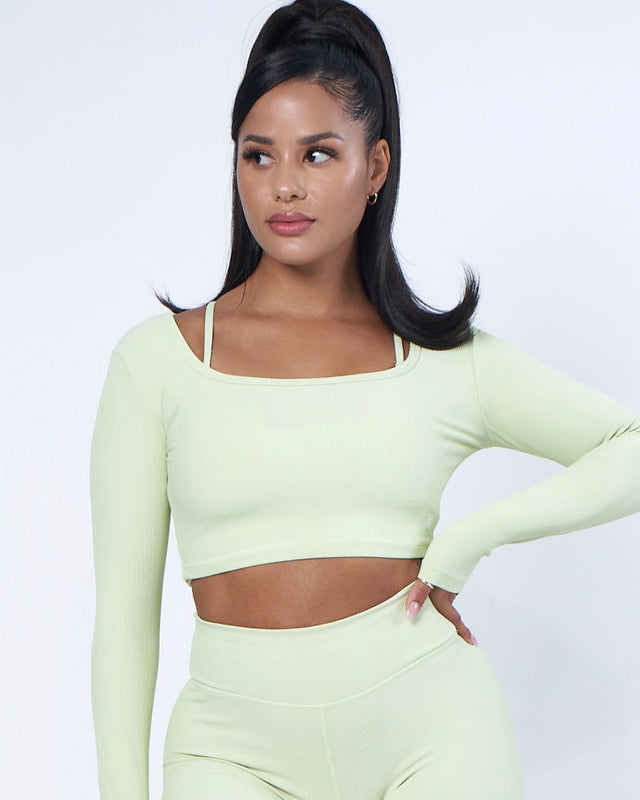 Luxe Ribbed Crop | LIME