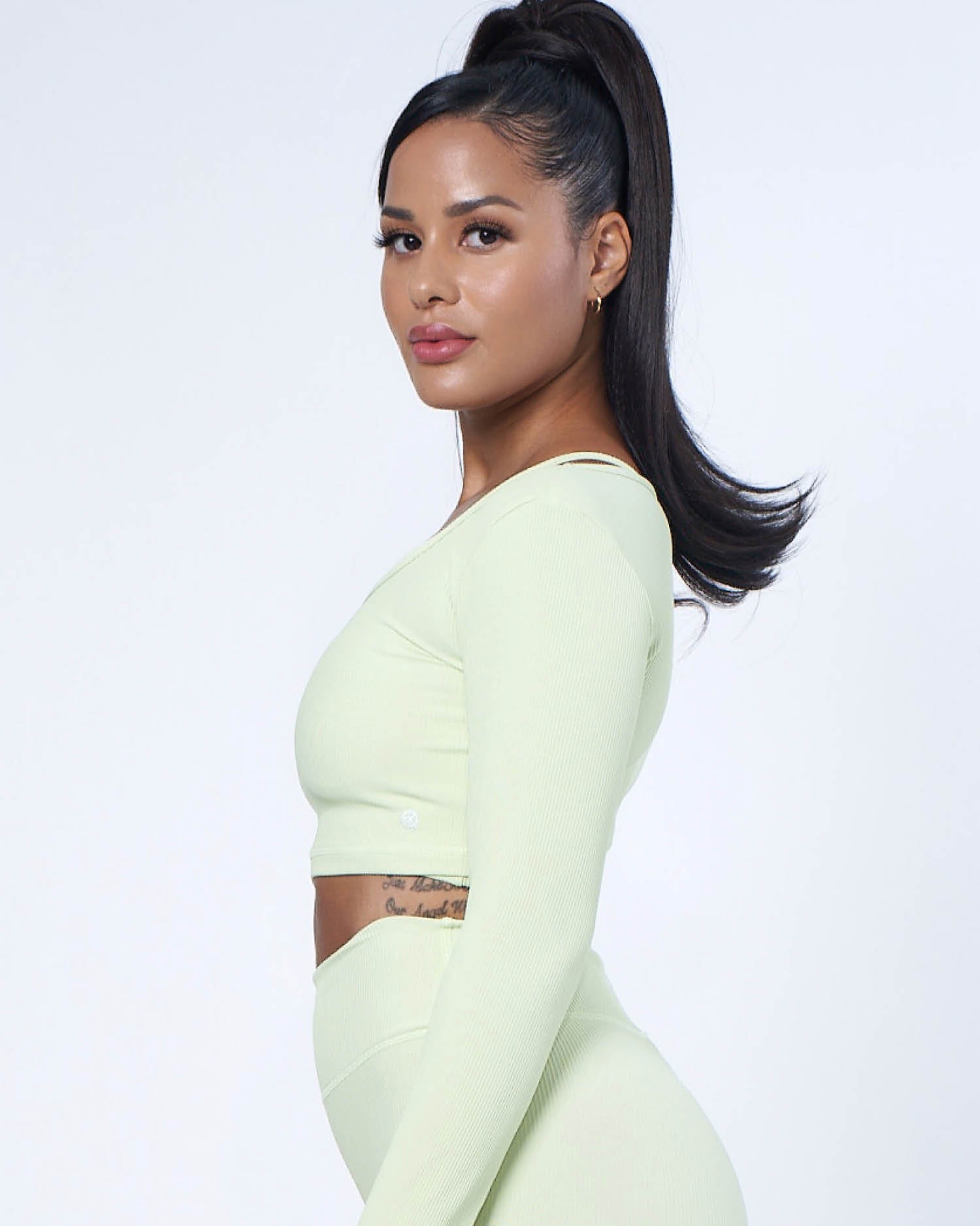 Luxe Ribbed Crop | LIME-WBK FIT