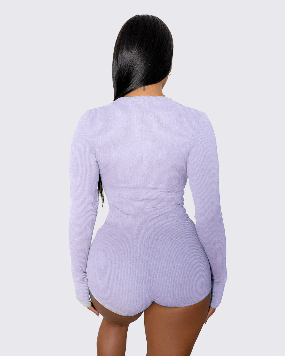 Ribbed Lounge Onesie | LILAC-WBK FIT