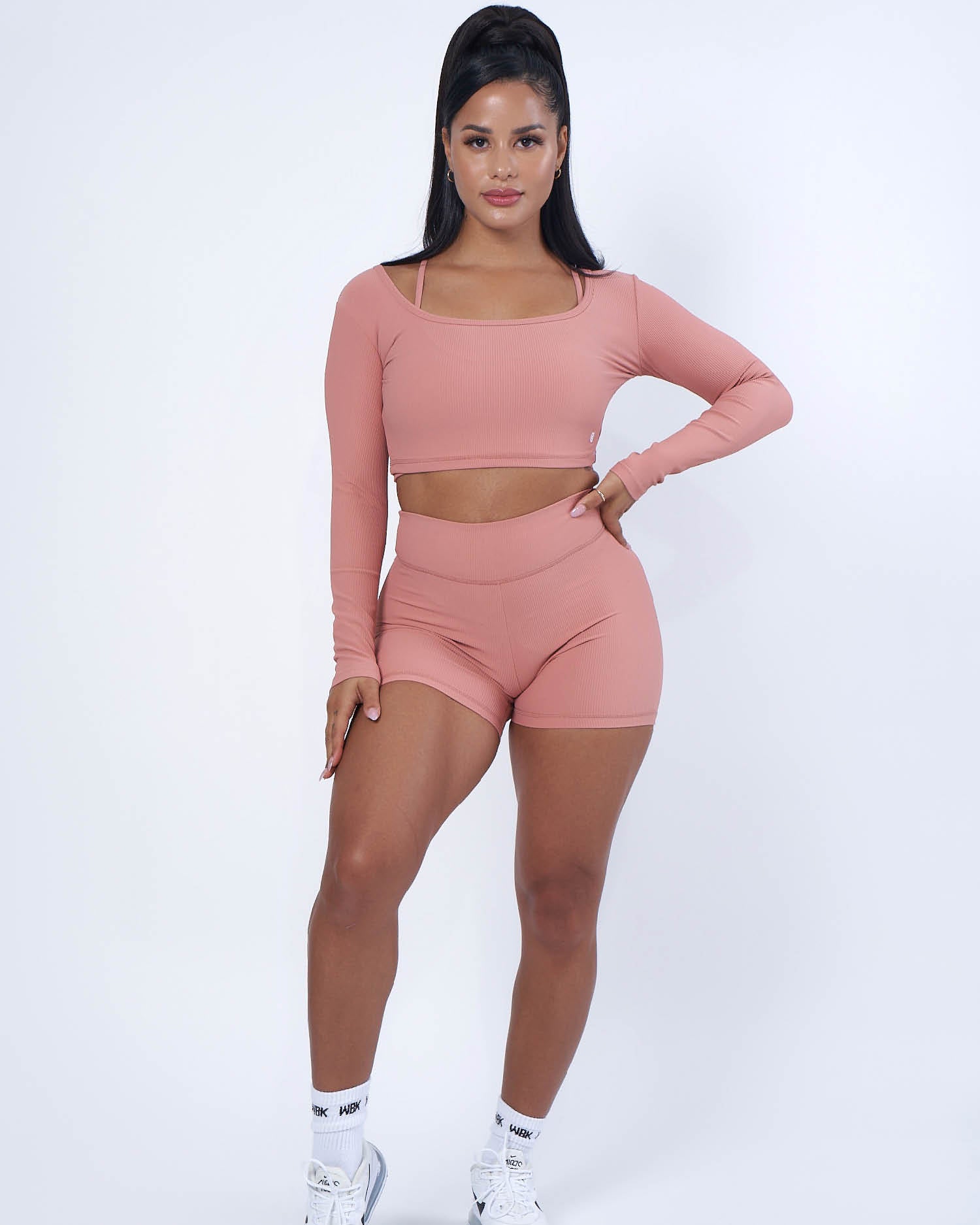 Luxe Ribbed Crop | PEACH-WBK FIT