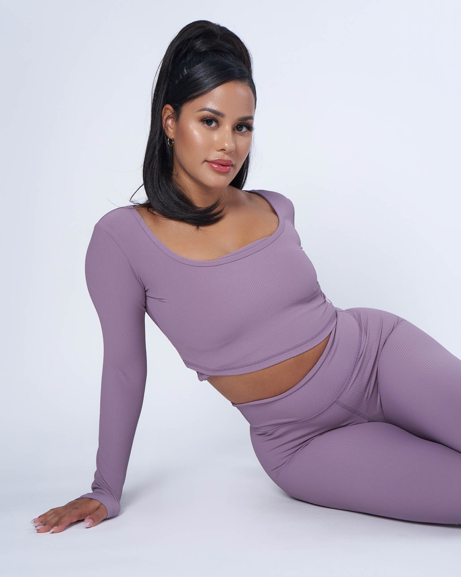Luxe Ribbed Crop | MAUVE-WBK FIT