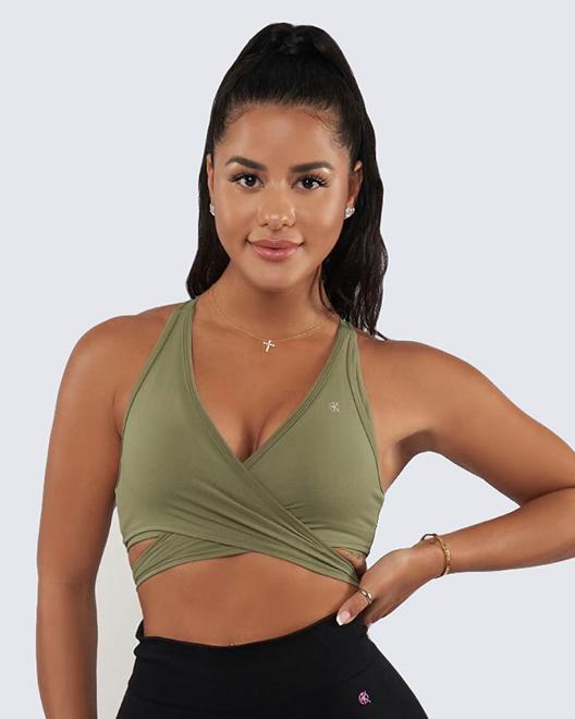 Buy Ballet Bra Top  OLIVE GREEN by Workouts By Katya online - WBK FIT