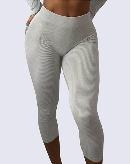 Buy Classic Ribbed Leggings  MARBLE GRAY by Workouts By Katya online - WBK  FIT