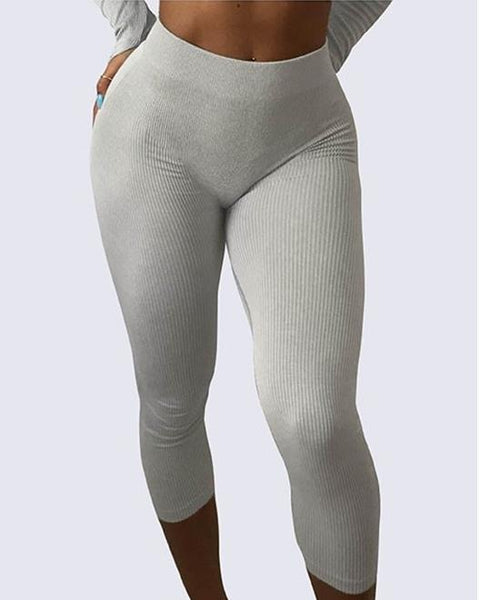 Buy Classic Ribbed Leggings  MARBLE GRAY by Workouts By Katya