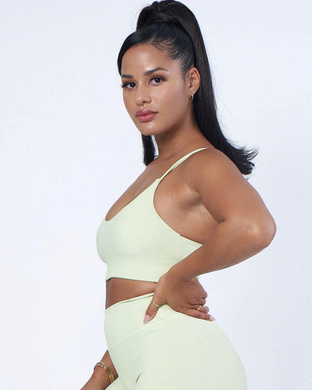 Luxe Ribbed Bra | LIME-WBK FIT
