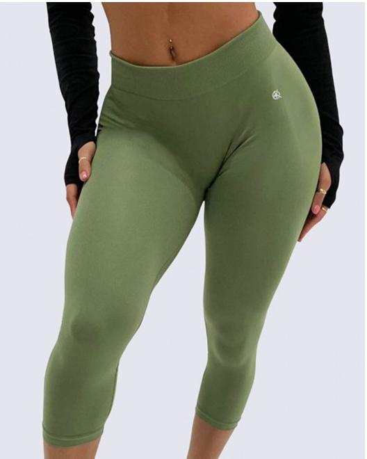 Buy Mid-Rise Summer Leggings  OLIVE GREEN by Workouts By Katya online -  WBK FIT