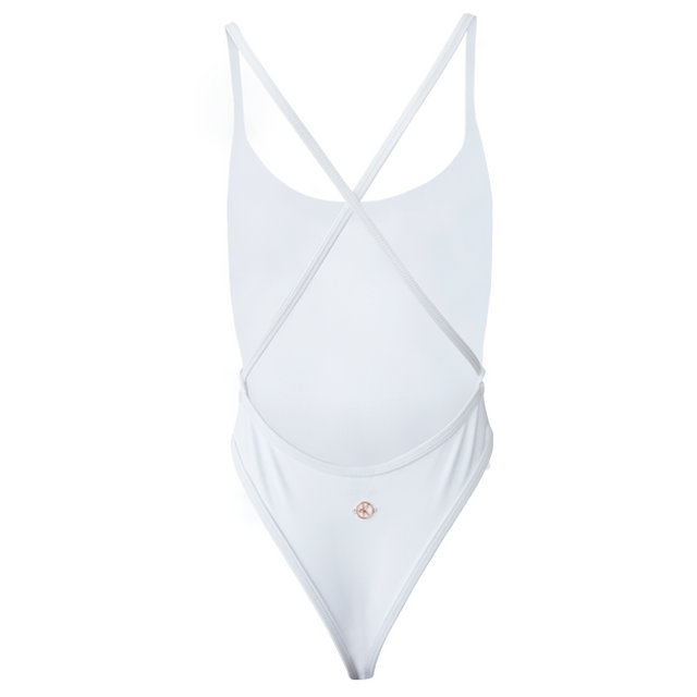 Cross Back One Piece | WHITE-WBK FIT